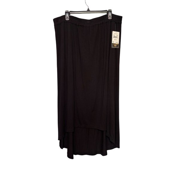 Jane Ashley Black High-Low Maxi Skirt Elastic Waist Viscose Fabric Women’s 3X - Picture 1 of 7